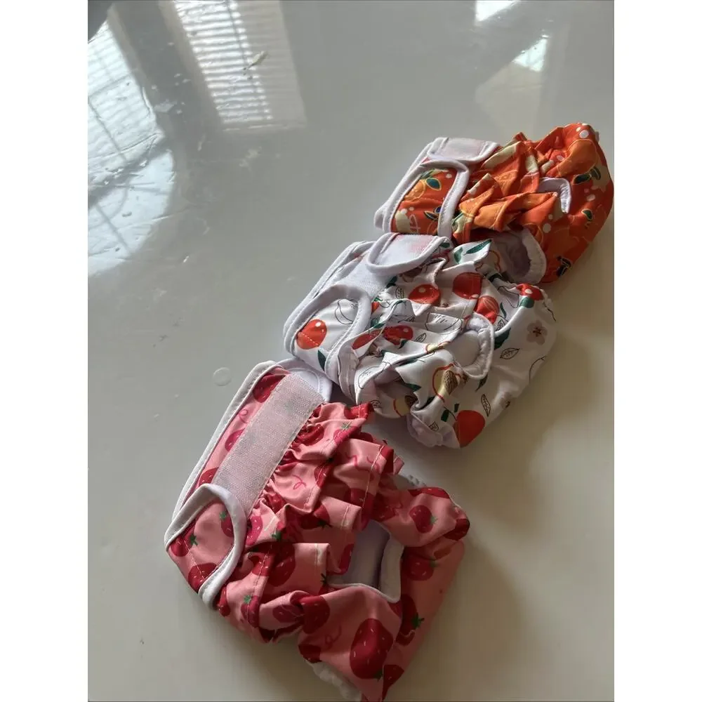 Washable Dog Diapers Female 3 Pack Reusable Highly Absorbent Doggie Diaper, F...